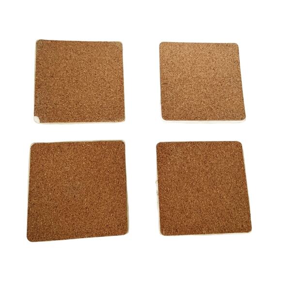 Set of 4 Sparrow Finch Tile Coasters w/ Cork Back - Picture 8 of 9